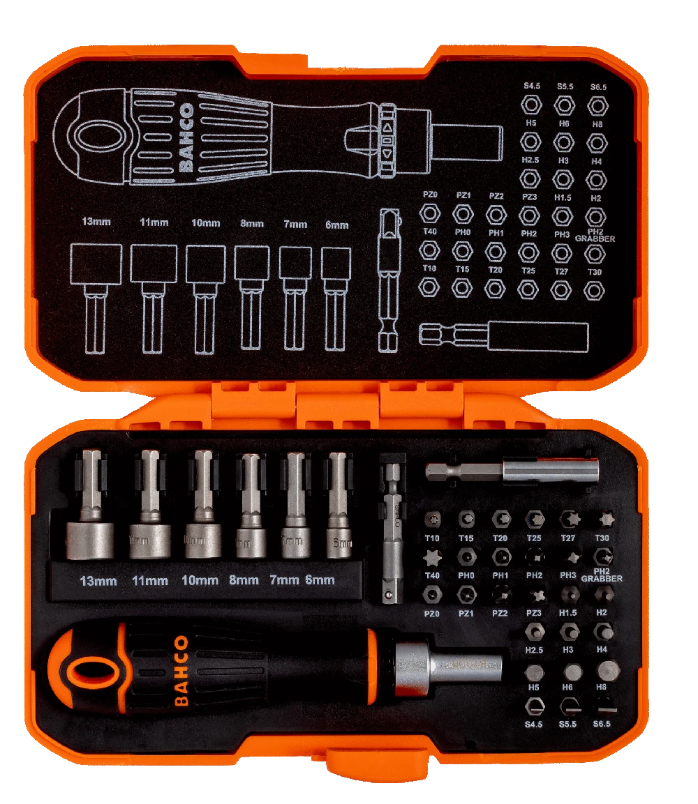Bahco Skrutrekker Med Skralle Og Bits 36 Deler 4 Bahco Skrutrekker Med Skralle Og Bits 36 Deler - Bilde 2