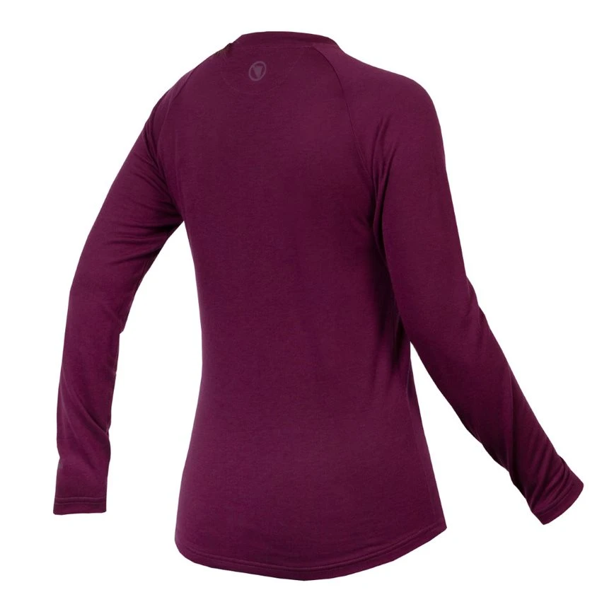 Endura Women's BaaBaa Blend LS Baselayer Aubergine 4 Endura Women's BaaBaa Blend LS Baselayer Aubergine - Bilde 2