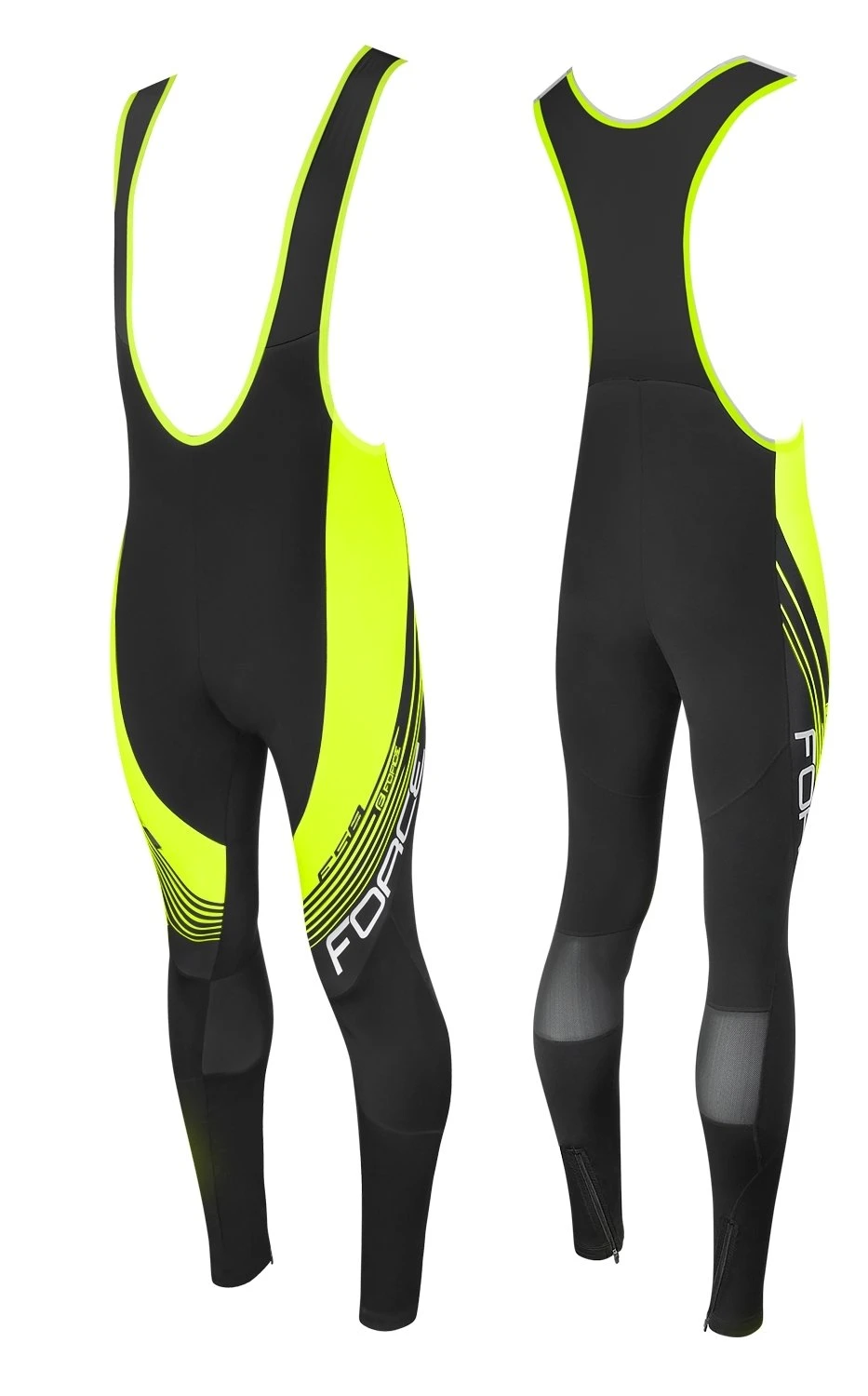 Force F58 Lang Bibtight Neon/Sort Uten Innlegg