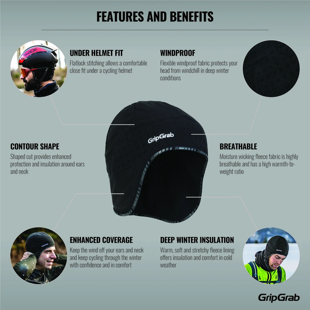 GripGrab Aviator Cap Varm Hjelmhue 4 GripGrab Aviator Cap Varm Hjelmhue - Bilde 2