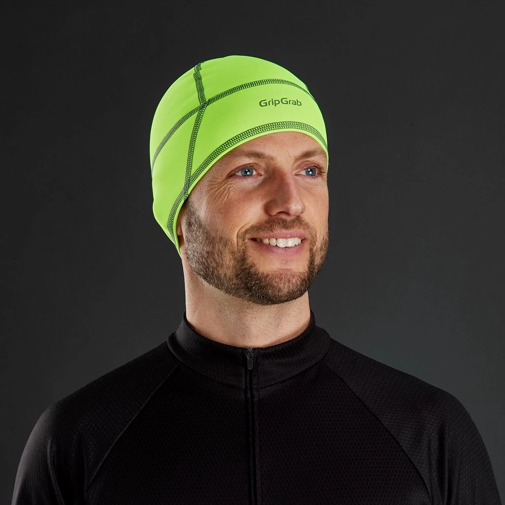 GripGrab Hi-Vis Skull Cap Hjelmlue Neon Gul 4 GripGrab Hi-Vis Skull Cap Hjelmlue Neon Gul - Bilde 2