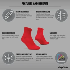 GripGrab Lightweight Airflow Sokker Rød -Endura Sykler Butikk GripGrab Lightweight Airflow Stroempe 1645002098 01