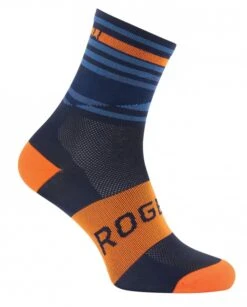 Rogelli Stripe Sykkelsokker - Blå/Oransj