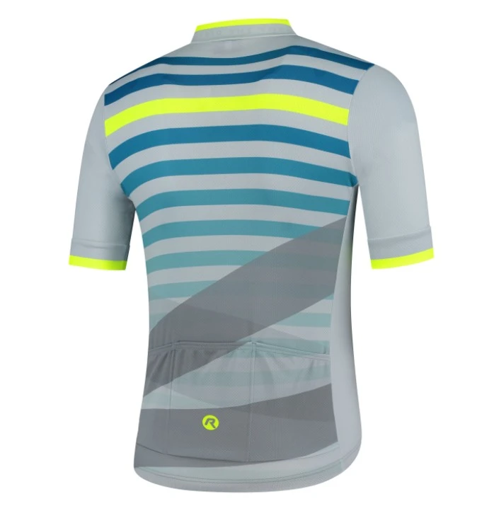 Rogelli Stripe Jersey - Grå/Blå/Neon 4 Rogelli Stripe Jersey - Grå/Blå/Neon - Bilde 2