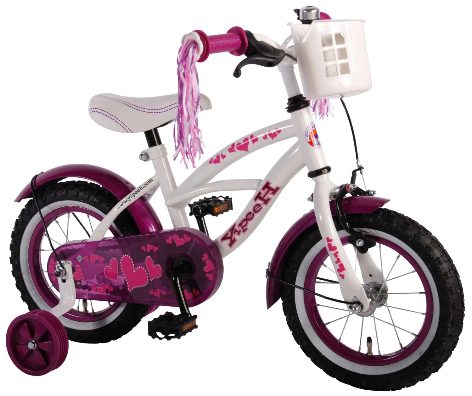 Volare Heart Cruiser Jentesykkel 12" Hvit/rosa 3 Volare Heart Cruiser Jentesykkel 12" Hvit/rosa